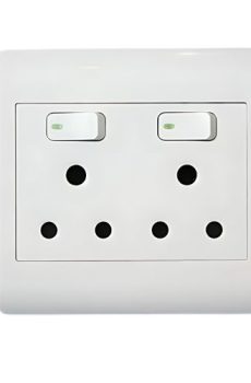 Double wall switched socket 2x 16A
